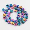 Electroplate Non-magnetic Synthetic Hematite Flat Round Bead Strands G-L368-05E-2