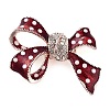 Zinc Alloy Crystal Rhinestone Bowknot Brooches JEWB-I031-01B-1