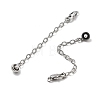 Brass Enamel ABS Imtation Pearl End with Chain KK-B129-27P-02-2