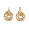Christmas Brass Micro Pave Cubic Zirconia Charms KK-L255-18G-03-1