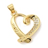 Rack Plating Brass Micro Pave Cubic Zirconia Pendants KK-P241-02G-1