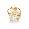 304 Stainless Steel & Rhinestone & Acrylic Cuff Open Rings WG9CA49-02-3