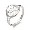 Non-Tarnish 304 Stainless Steel Yoga Adjustable Ring for Women RJEW-M149-24P-3