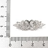 Rack Plating Brass Clear Cubic Zirconia Flower Connector Charms KK-A234-051P-3