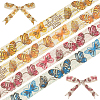 4Bags 4 Colors Printed Artificial Silk Ribbons OCOR-MA0001-82B-1