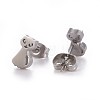 304 Stainless Steel Kitten Stud Earrings X-EJEW-F227-11P-2