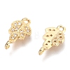 Brass Micro Pave Clear Cubic Zirconia Links Connectors ZIRC-H116-05G-2