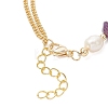 Natural Gemstone Chip Beads Link Bracelets BJEW-JB12884-6