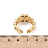 Brass Micro Pave Clear Cubic Zirconia Open Cuff Rings for Women RJEW-A059-02G-3