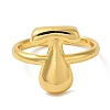 Initials Brass Open Cuff Ring for Women RJEW-N046-02T-G-2