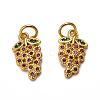 Autumn Theme Brass Micro Pave Cubic Zirconia Charms ZIRC-L093-22G-1