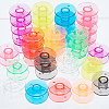 90Pcs 9 Colors Transparent Plastic Bobbins TOOL-BC0002-15-4