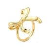 Bowknot Brass Open Cuff Finger Rings for Women RJEW-A048-30G-1