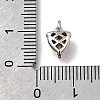 Heart Brass with Glass Charms KK-G525-07P-4