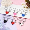 Matching Couple Resin Heart Keychain KEYC-YW00181-01-4