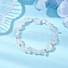 Natural Quartz Crystal Chip & Cuboid Rock Crystal Beaded Stretch Bracelets for Women BJEW-JB10808-03-2