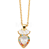 Brass Micro Pave Colorful Cubic Zirconia Pineapple Cherry Carrot Pendant Necklaces for Women EP3159-3-1