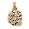 Brass Micro Pave Cubic Zirconia Pendants ZIRC-P121-01G-Q-1