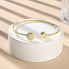Clear Cubic Zirconia Open Cuff Bangle BJEW-G737-01G-03-2