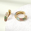 Brass Micro Pave Cubic Zirconia Hoop Earrings KK-CBA8324-24G-03-2
