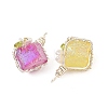 5Pcs 5 Colors Electroplated Natural Quartz Copper Wire Wrapped Pendants PALLOY-TA00453-2