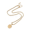 Oval with Flower Pendant Necklace NJEW-G074-44G-3