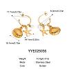Summer Shell Starfish Stainless Steel Stud Earrings ME5016-4-1