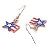 Star Alloy Enamel Pendant Dangle Earrings EJEW-JE06095-5