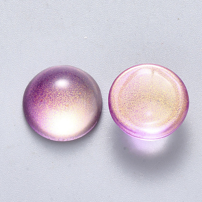 Transparent Spray Painted Glass Cabochons GLAA-S190-013C-D05-1