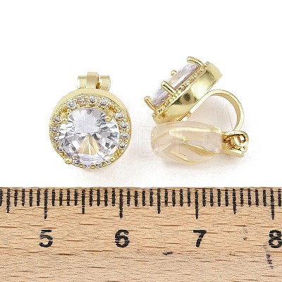Brass Micro Pave Clear Cubic Zirconia Cuff Earrings EJEW-Z148-01G-1