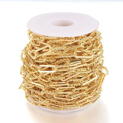 Brass Handmade Paperclip Chains CHC-M019-11G-1