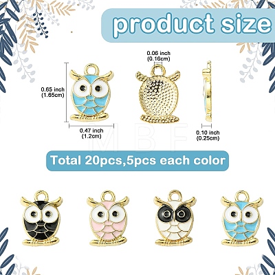 20Pcs 4 Colors Alloy Enamel Pendants FIND-YW0005-33-1
