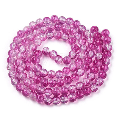 Transparent Crackle Baking Paint Glass Beads X1-DGLA-T003-01B-09-1
