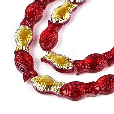 Transparency Electroplate Glass Beads Strands GLAA-T023-40A-10-1