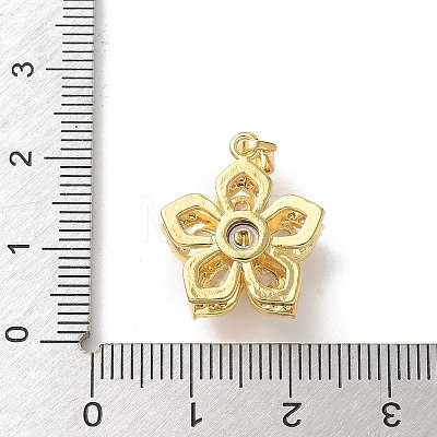 Brass Micro Pave Clear Cubic Zirconia Pendants ZIRC-D276-01G-B02-1