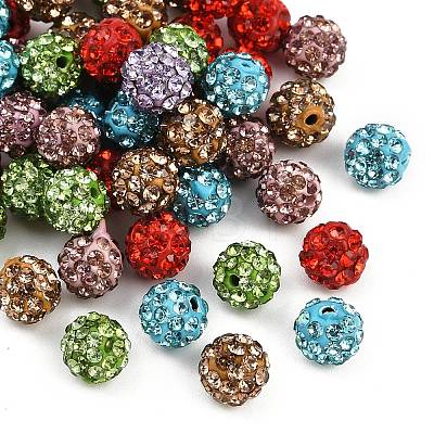 Polymer Clay Rhinestone Beads RB-H284-6MM-Half-M-1