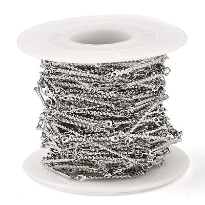 304 Stainless Steel Twist Link Chains CHS-G025-16P-1