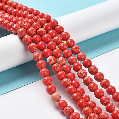 Synthetic Imperial Jasper Beads Strands G-I199-35-6mm-D-1