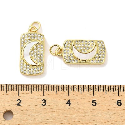 Brass Micro Pave Cubic Clear Zirconia Pendants KK-K365-26G-1