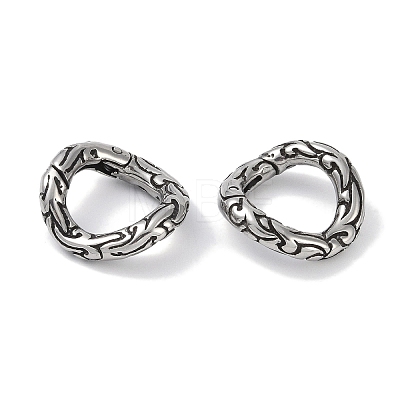 Tibetan Style 316 Surgical Stainless Steel Spring Gate Rings STAS-P362-10A-AS-1