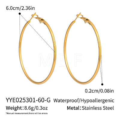 304 Stainless Steel Hoop Earrings OC2065-6-1