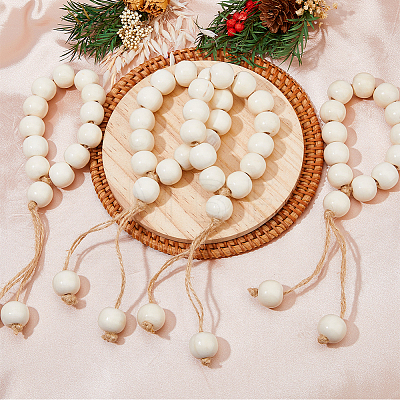 Wooden Beaded Napkin Rings AJEW-FH00002-1