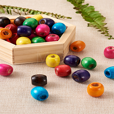 240Pcs 8 Color Craftdady Dyed Natural Maple Wood Beads WOOD-CD0001-06B-LF-1