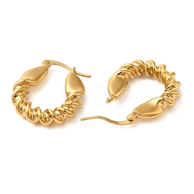 Real 18K Gold Plated 304 Stainless Stee Hoop Earrings EJEW-U009-02G-07-1