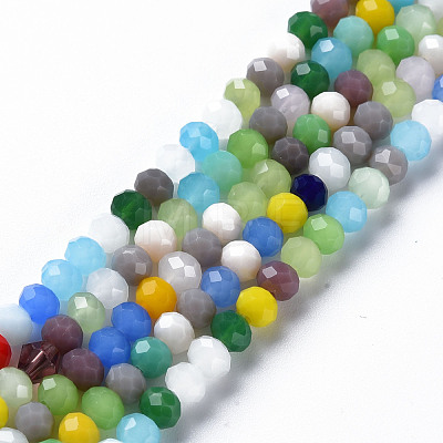 Faceted Glass Beads Strands GLAA-S197-001B-A01-1