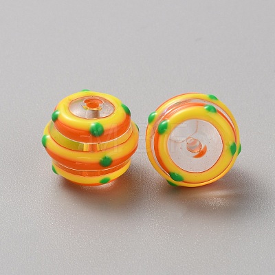 Transparent Painted Glass Beads GLAA-WH20007-01B-1