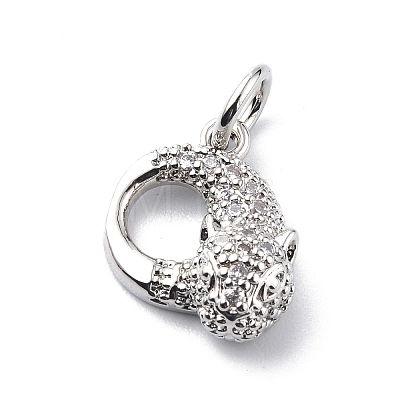 Brass Micro Pave Cubic Zirconia Charms ZIRC-F131-03P-1