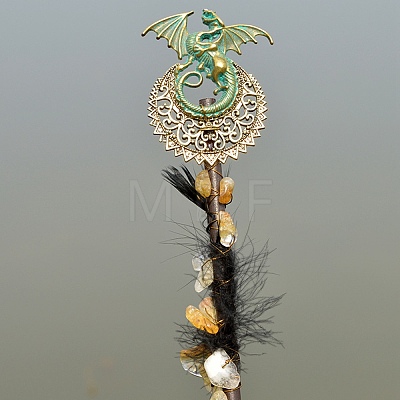 Natural Citrine Viking Dragon Wands PW-WGF7DBE-01-1