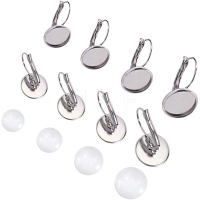 Unicraftale 80Pcs 4 Style 304 Stainless Steel Leverback Earring Findings STAS-UN0024-46-1