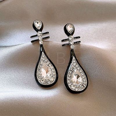 Alloy Enamel & Crystal Rhinestone Clip-on Earrings EJEW-G466-08P-1